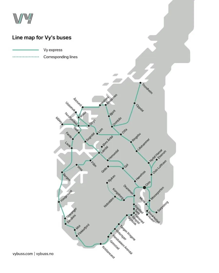mapa de bus en noruega mapa de bus en noruega