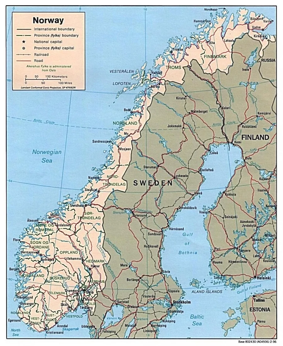 mapa de carreteras en noruega mapa de carreteras en noruega
